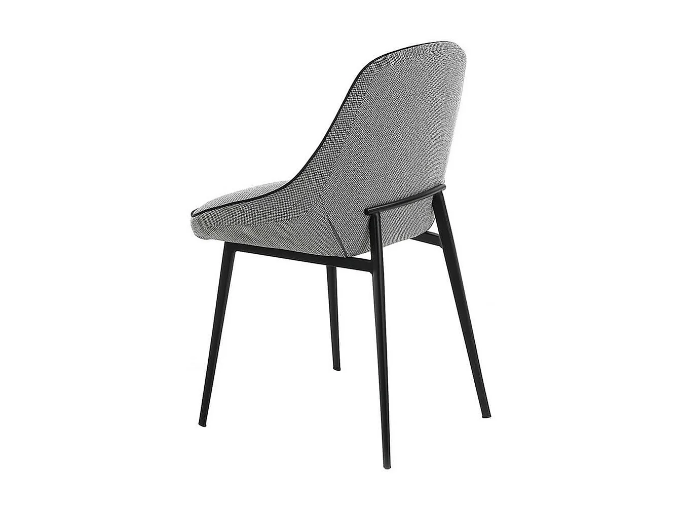 Chaise en tissu gris et pieds en acier noir Kabesa - Lot de 2-Couleur MIRAGE 91