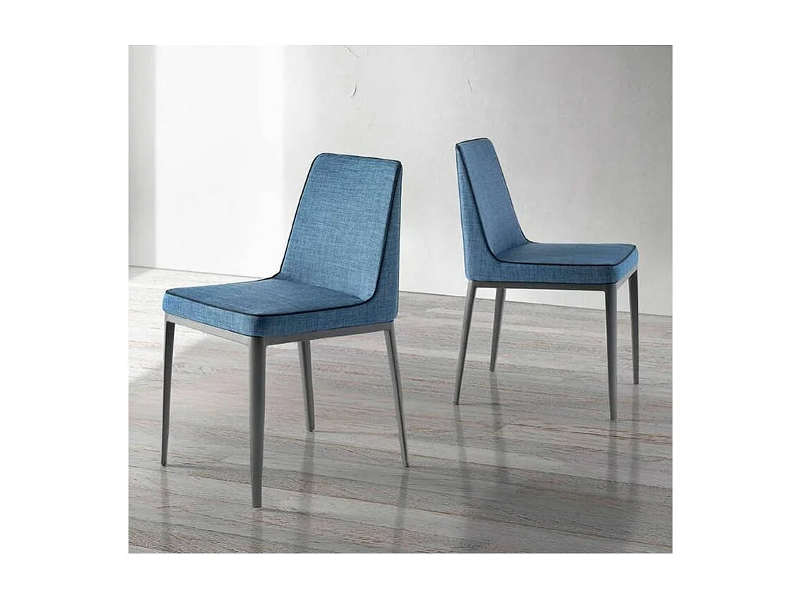 Chaise tissu et pieds acier noir Ekiwa - lot de 2-Couleur MIRAGE 45