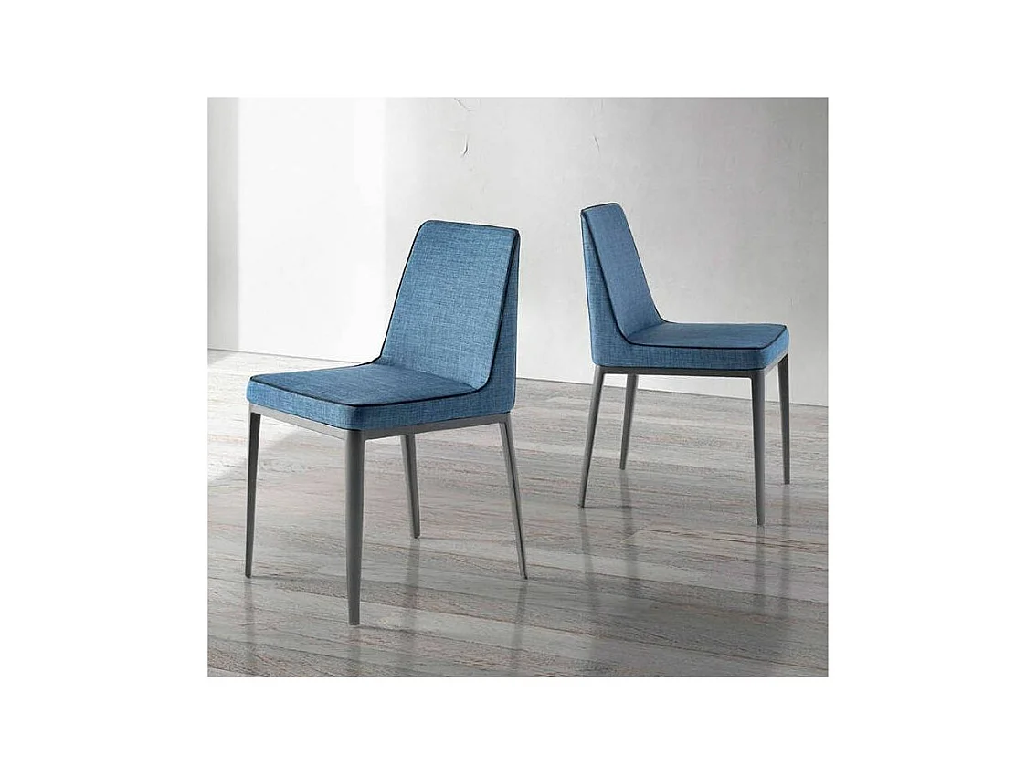 Chaise tissu et pieds acier noir Ekiwa - lot de 2-Couleur MIRAGE 45