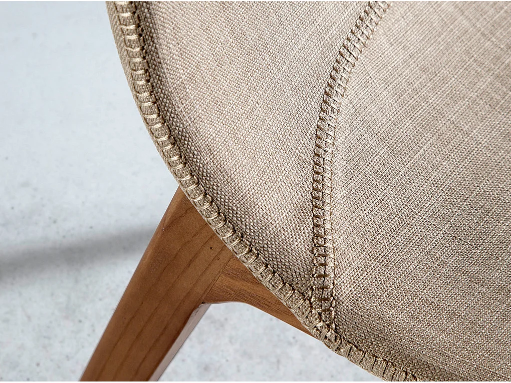 Chaise en bois de frêne et tissu beige Béa - Lot de 2-Couleur Aqua 24 Fuchsia