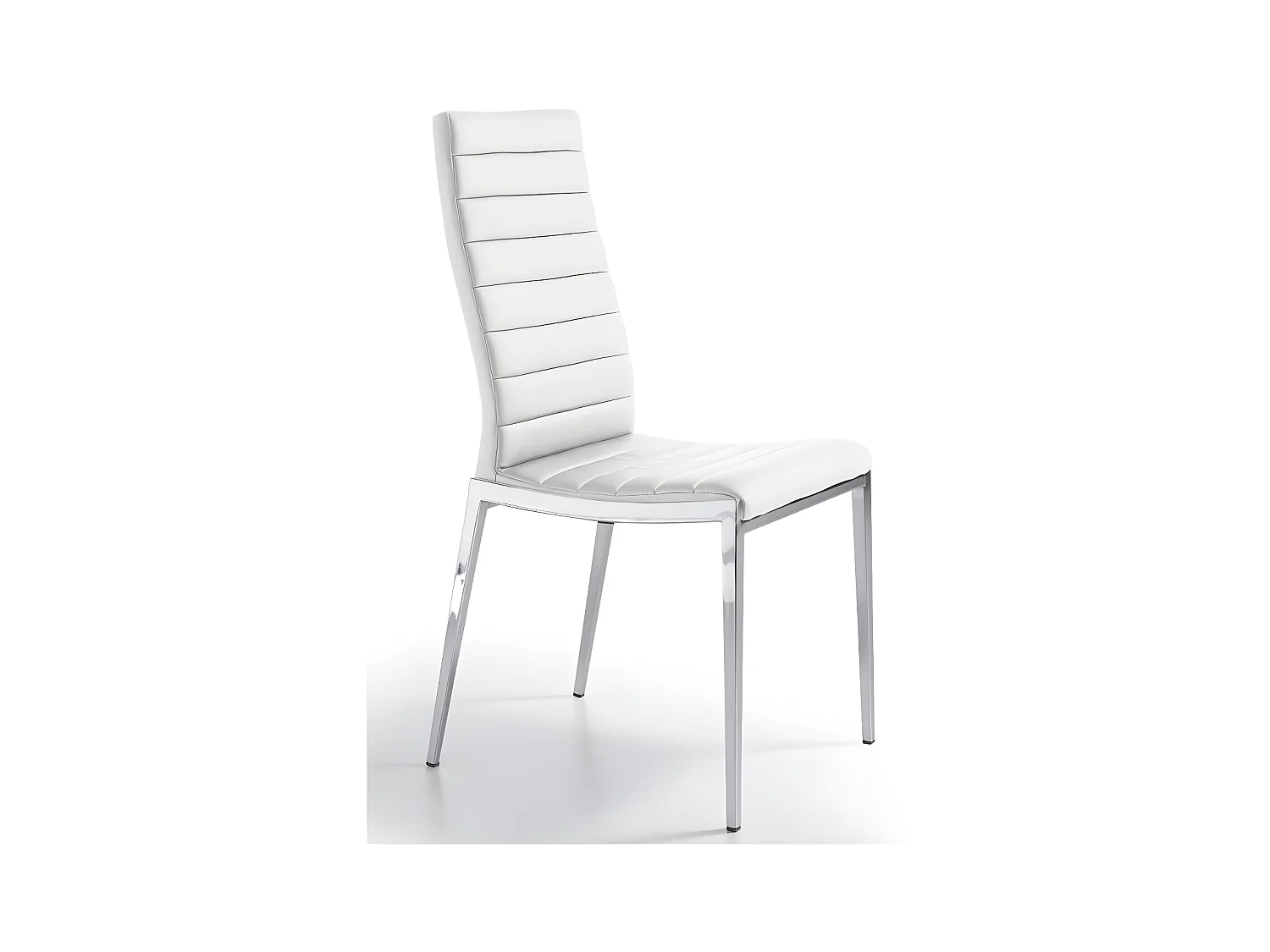 Dina design gestoffeerde stoel in kunstleer en chroomstaal - Set van 4-Kleur Aqua 25 Bourgondië