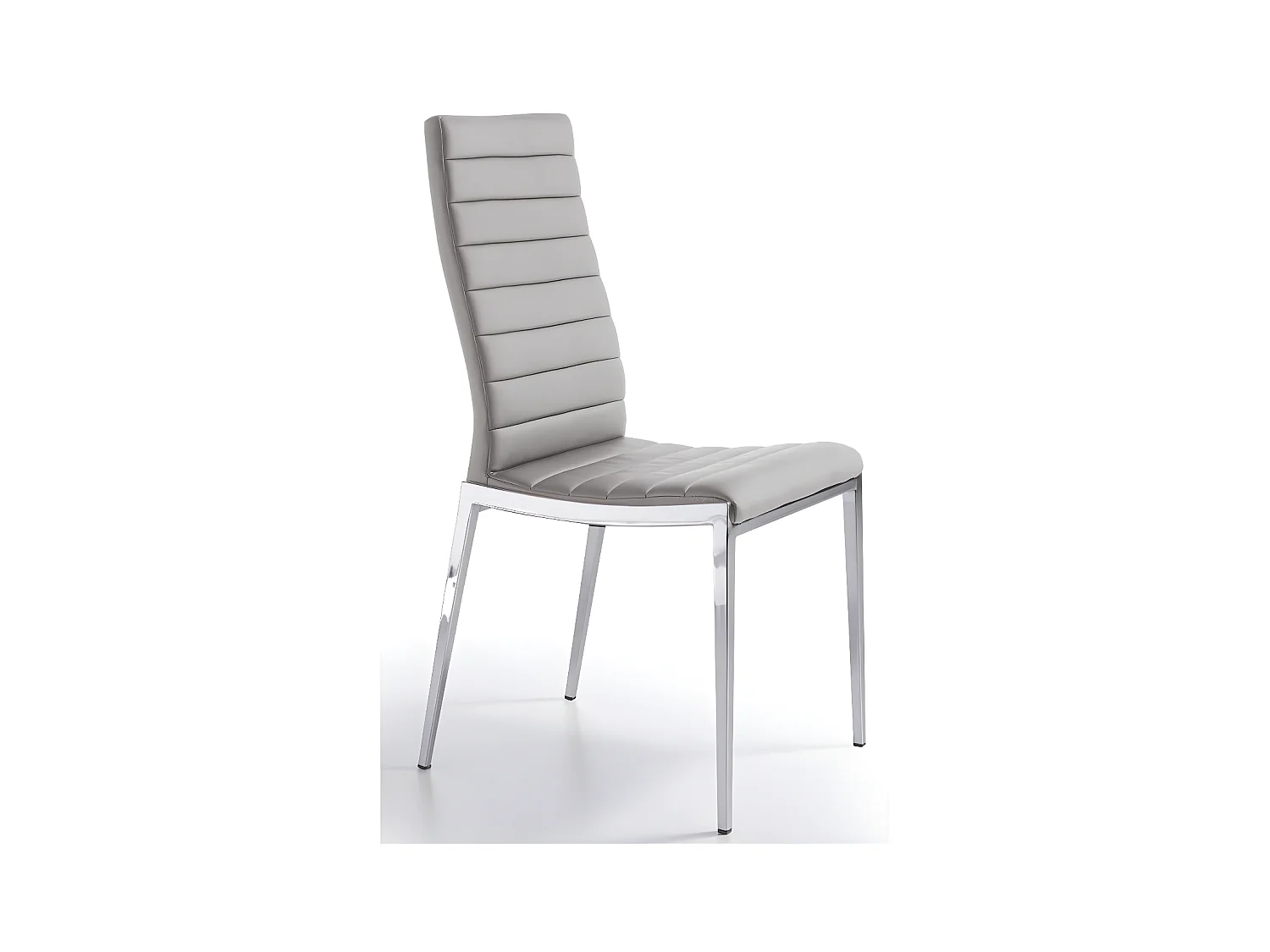 Chaise capitonnée design simili cuir et acier chromé Dina - Lot de 4-Couleur Aqua 25 Bordeaux