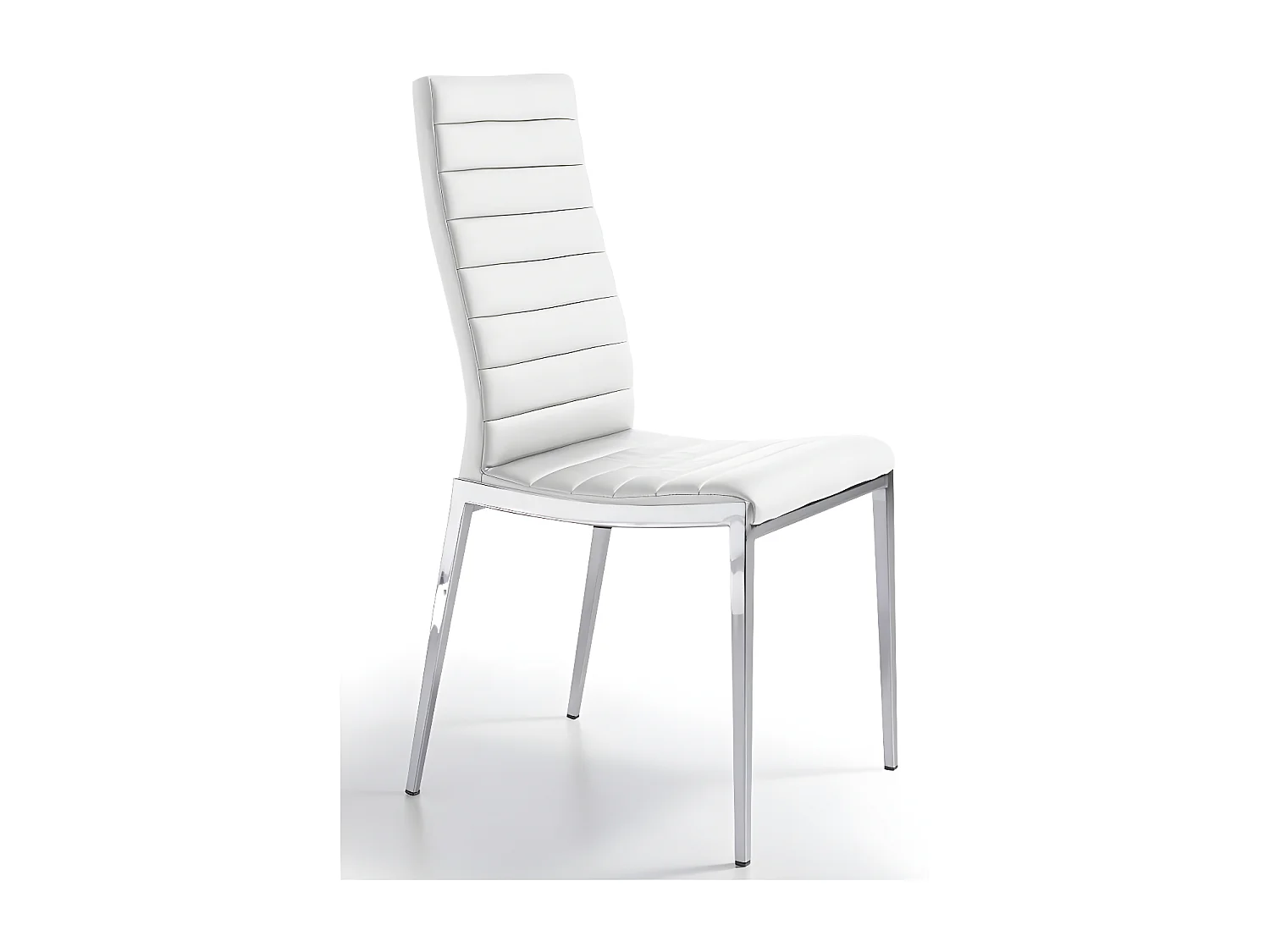 Chaise capitonnée design simili cuir et acier chromé Dina - Lot de 4-Couleur Aqua 25 Bordeaux