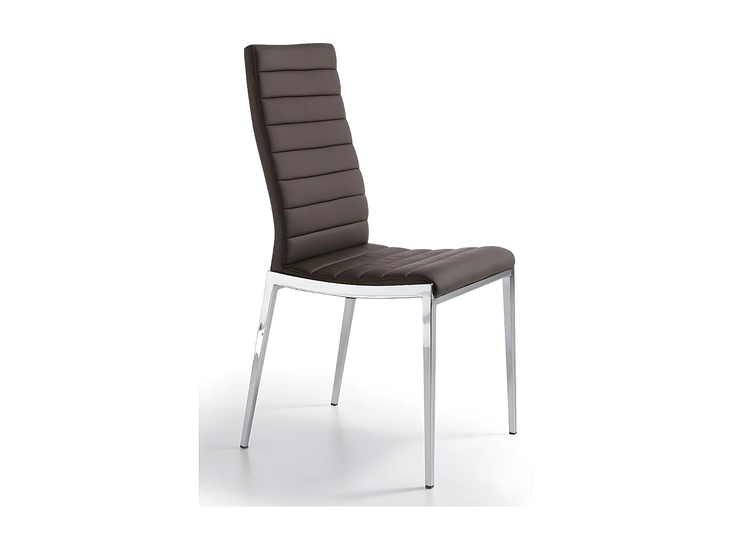 Chaise capitonnée design simili cuir et acier chromé Dina - Lot de 4-Couleur Aqua 25 Bordeaux