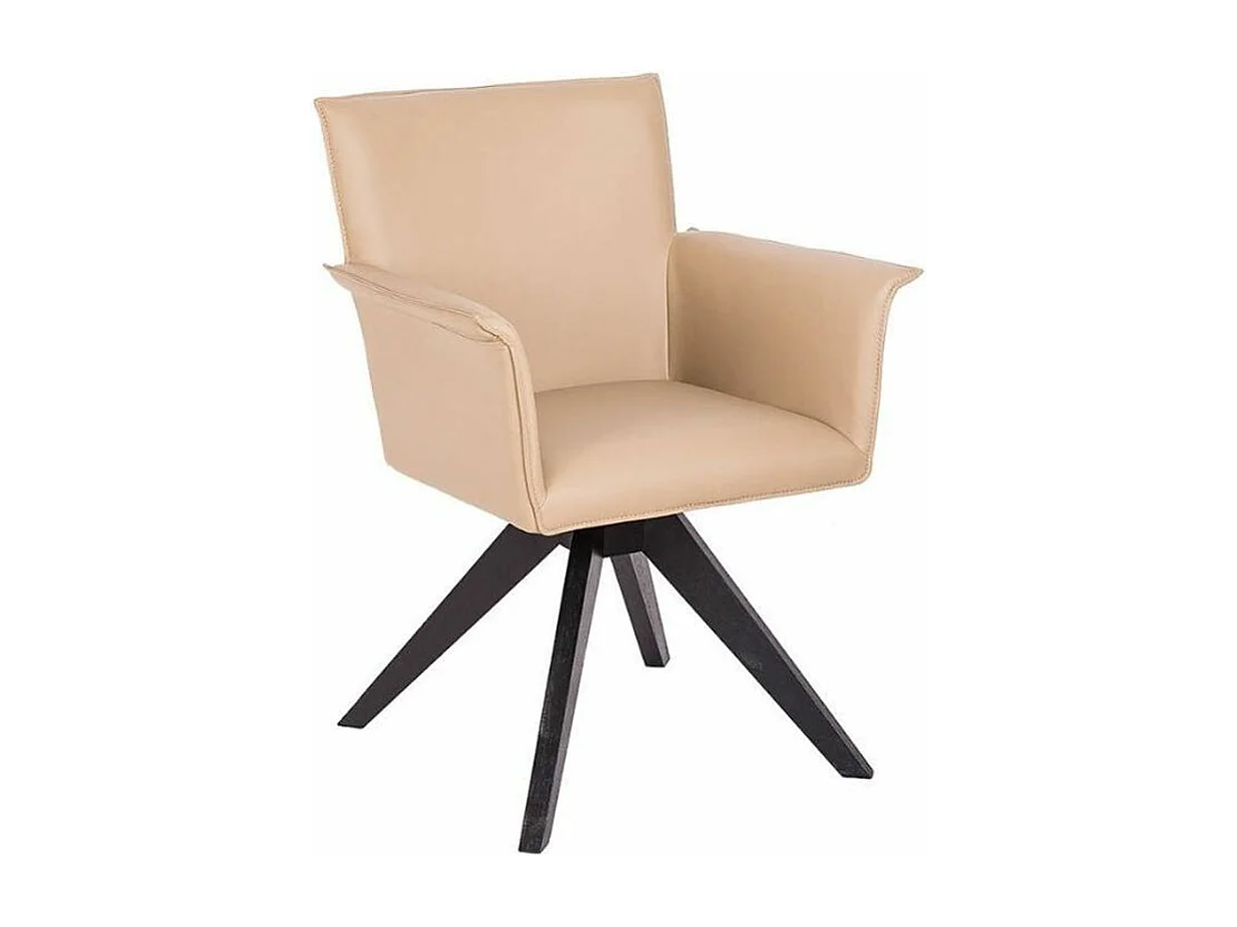 Chaise pivotante similicuir et pieds bois foncé Ekaly-Couleur Aqua 26 Violet