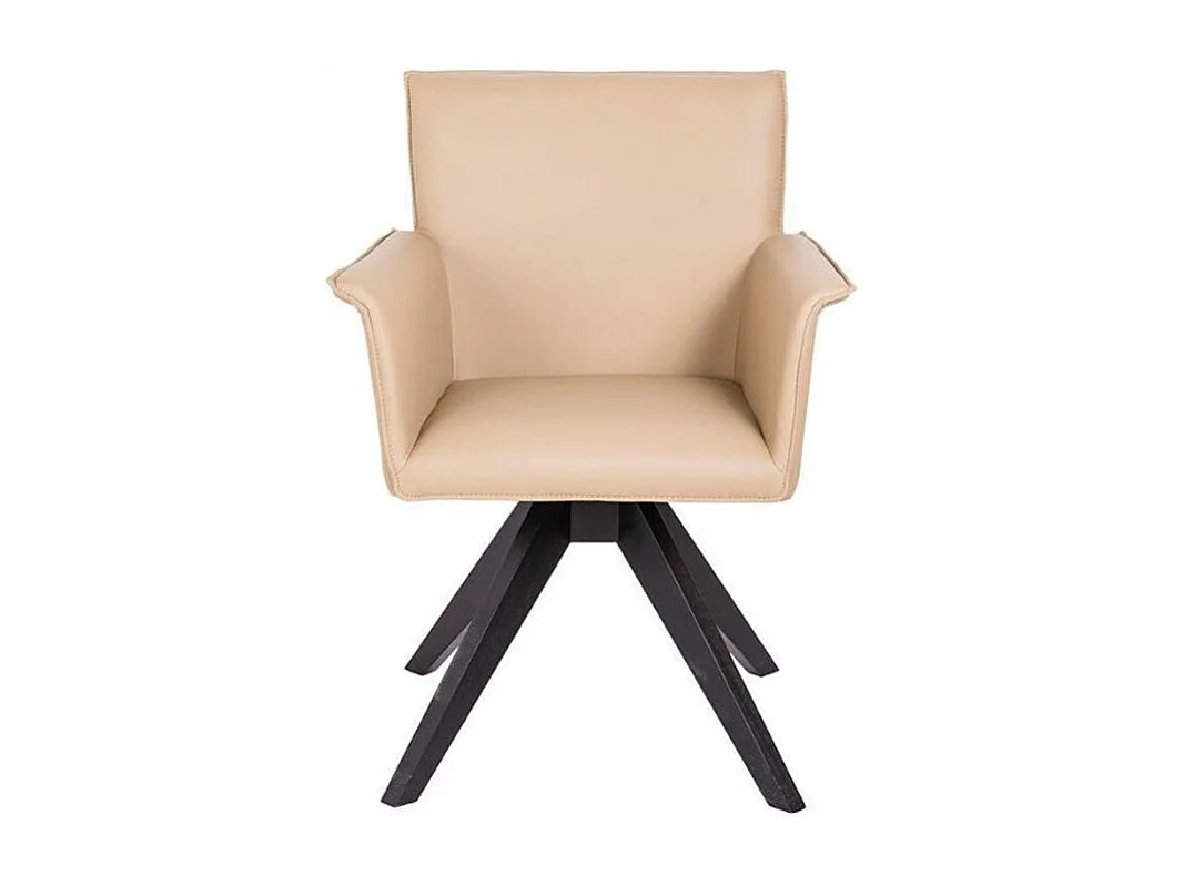 Chaise pivotante similicuir et pieds bois foncé Ekaly-Couleur Aqua 26 Violet