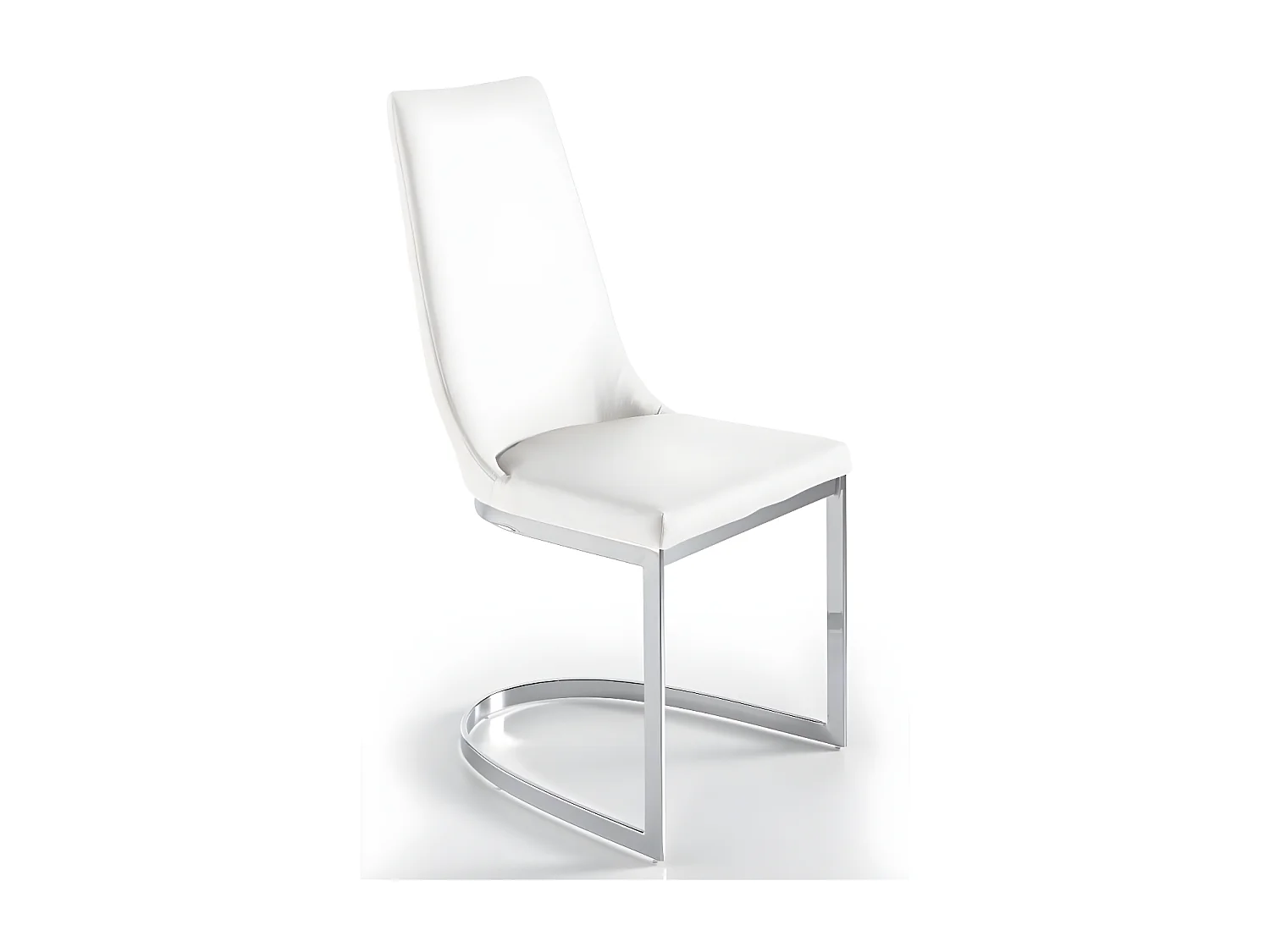 Chaise design simili cuir et acier chromé Stari - Lot de 4-Couleur Aqua 82 Taupe