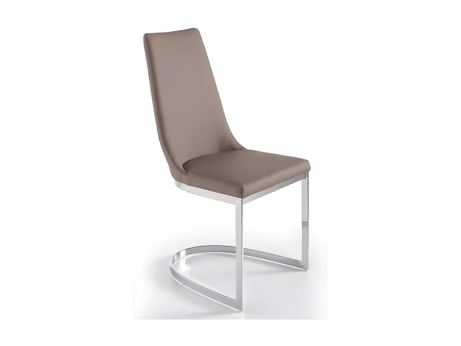 Chaise design simili cuir et acier chromé Stari - Lot de 4-Couleur Aqua 82 Taupe