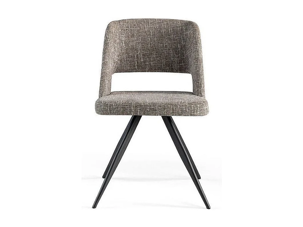 Chaise tissu et pieds acier noir Kaninawa - lot de 2-Couleur MIRAGE 01