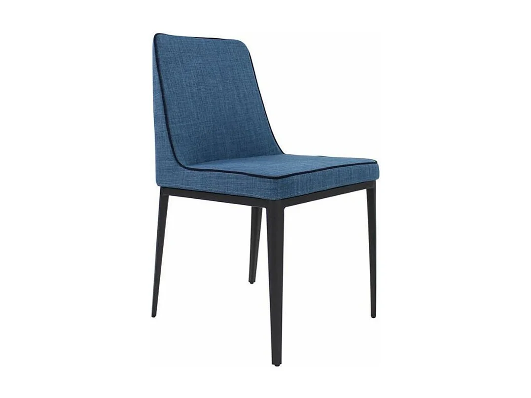 Chaise tissu et pieds acier noir Ekiwa - lot de 2-Couleur DUO 40