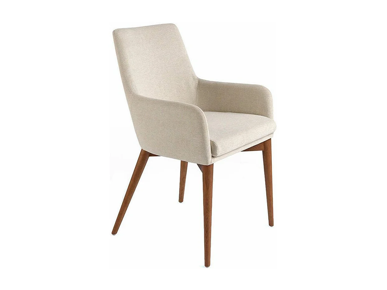 Fauteuil van notenhout en Orna-stof - Set van 2-Kleur MIRAGE 24