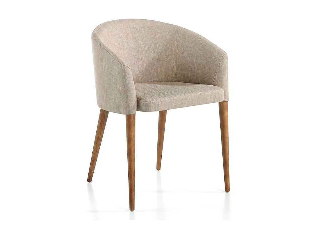 Fauteuil bois noyer et tissu Briza - Lot de 2-Couleur MIRAGE 53