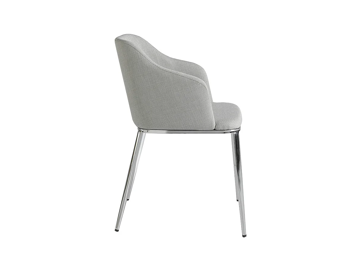 Chaise en tissu gris et pieds en acier argent Gidéon - Lot de 2-Couleur Aqua 11 Camel