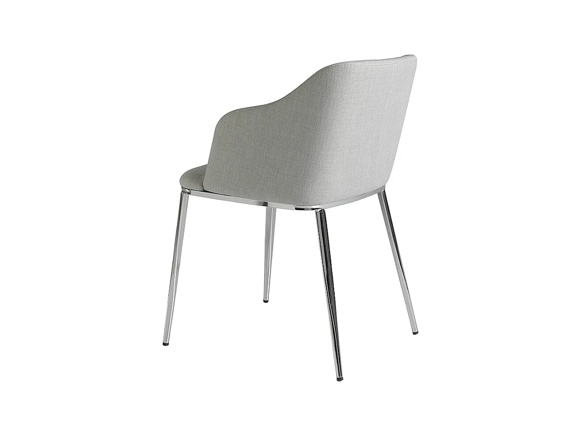 Chaise en tissu gris et pieds en acier argent Gidéon - Lot de 2-Couleur Aqua 11 Camel