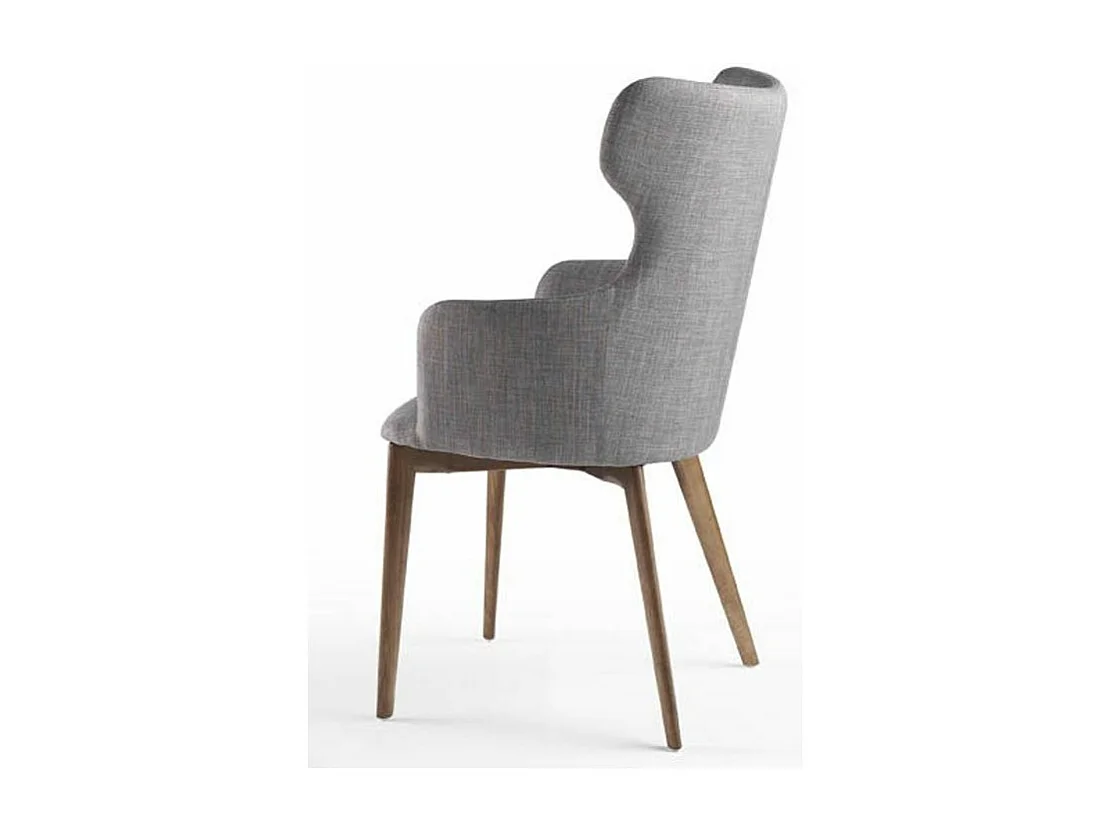 Chaise avec accoudoirs tissu et pieds bois de frêne Paola-Couleur DUO 40