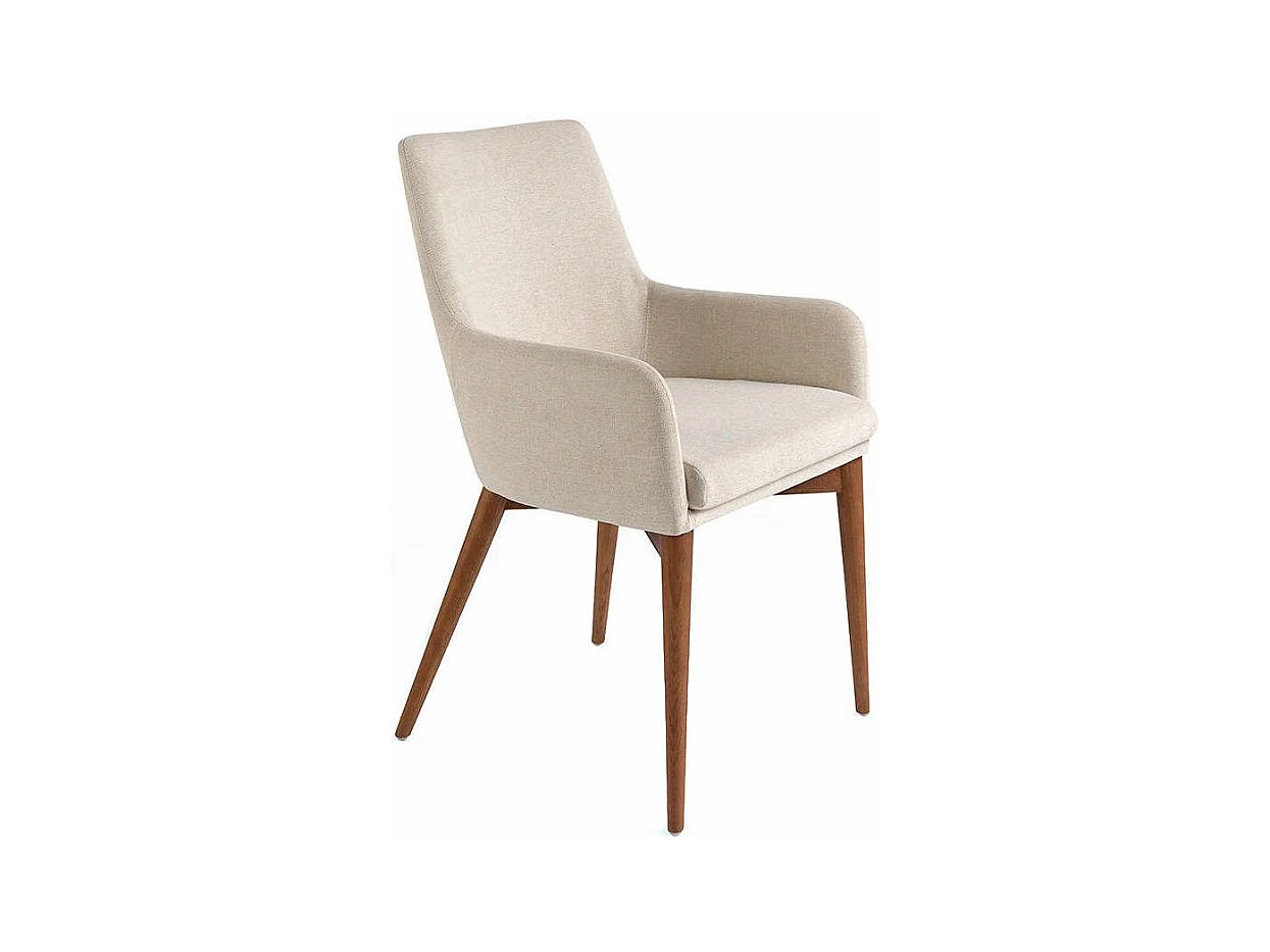 Fauteuil bois noyer et tissu Orna - Lot de 2-Couleur DUO 51