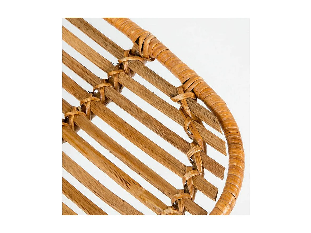 Chaise osier naturel et pieds métal noir Gael