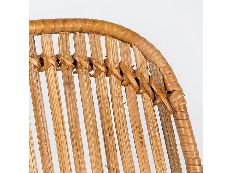 Chaise osier naturel et pieds métal noir Gael