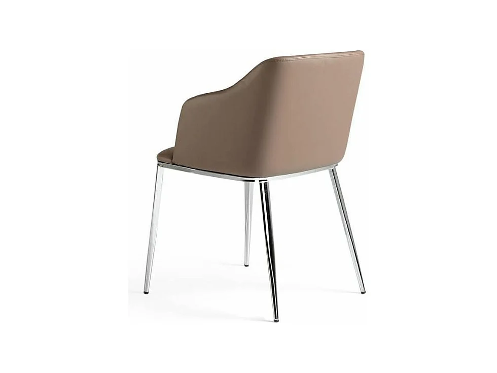 Fauteuil moderne simili et pieds acier chromé Dyana - Lot de 2-Couleur Aqua 24 Fuchsia