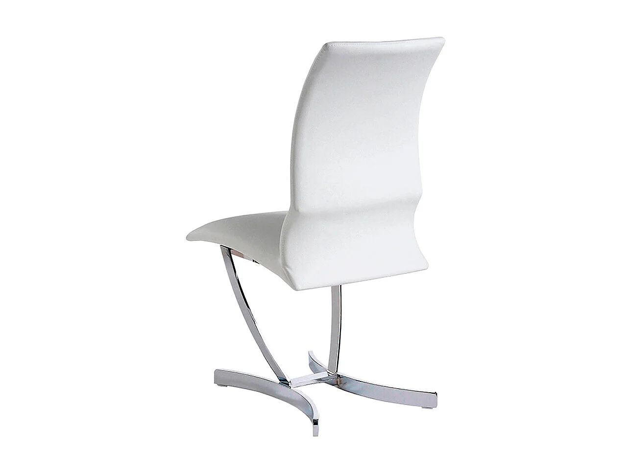 Chaise en similicuir blanc et pieds acier Camilo - Lot de 4