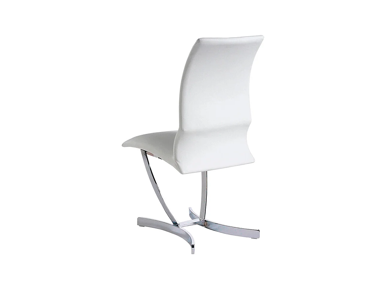 Chaise en similicuir blanc et pieds acier Camilo - Lot de 4
