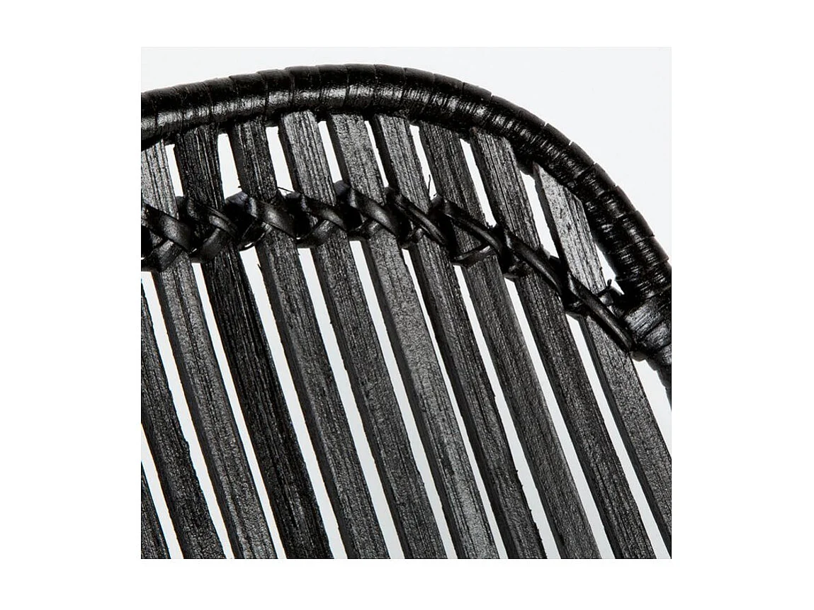 Silla Gael de mimbre negro con patas de metal negro