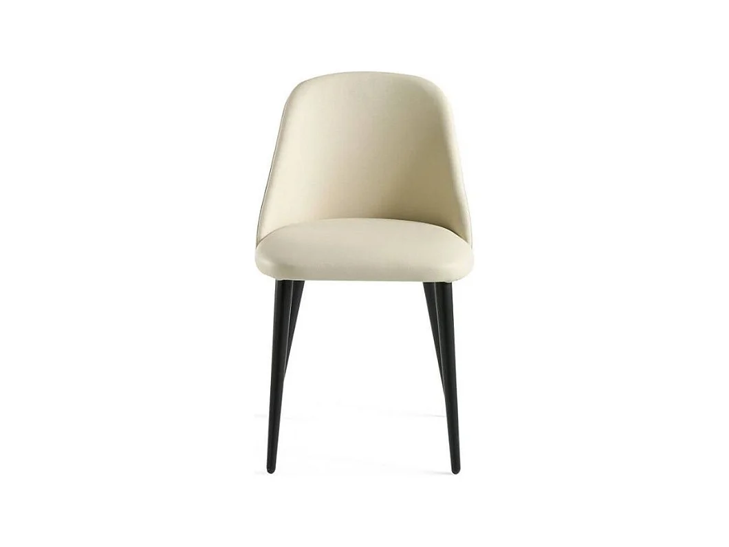 Chaise similicuir et pieds bois foncé Fanawi-Couleur Aqua 18 Taupe foncé