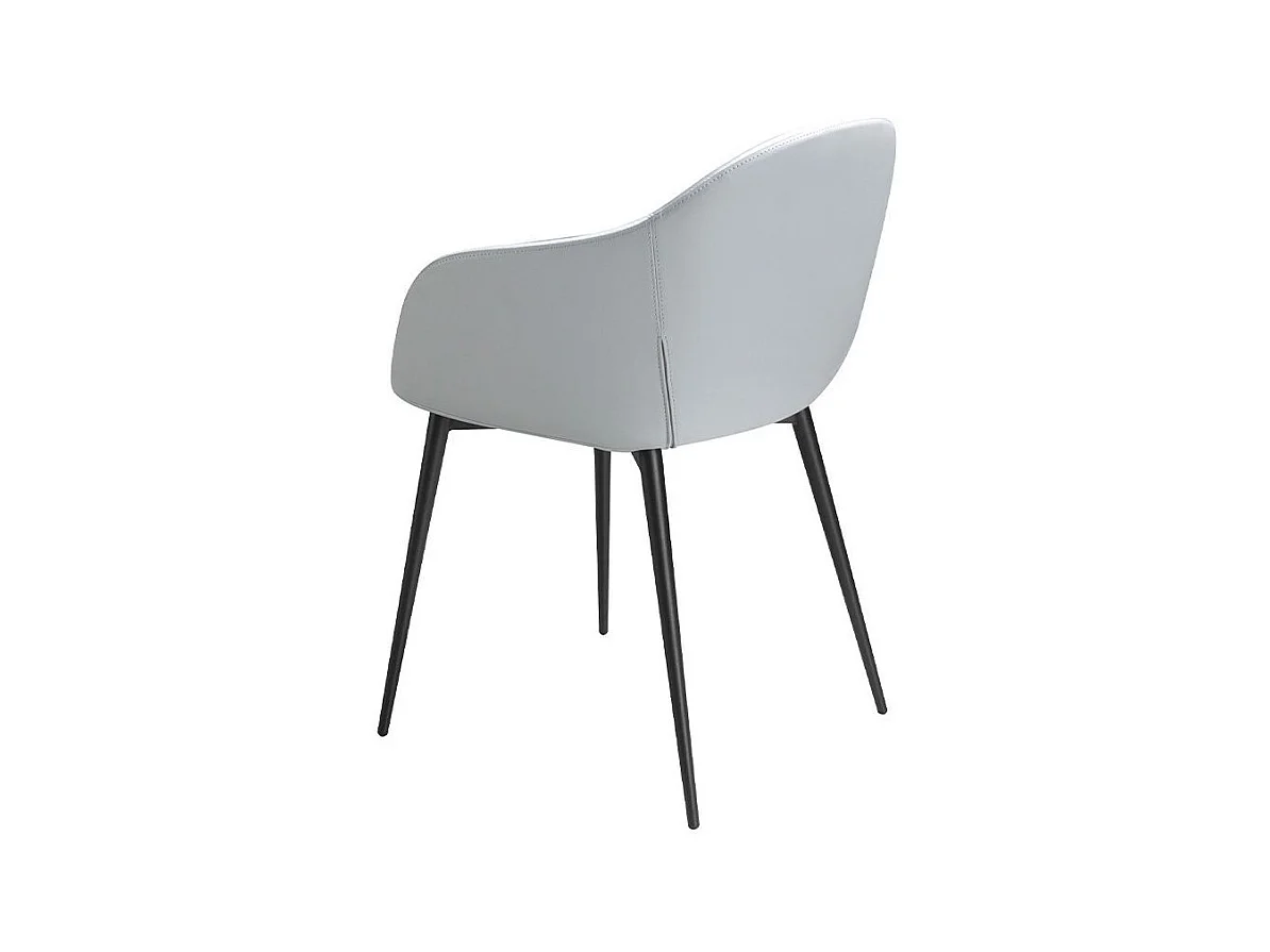 Chaise velours et cuir éco pieds en acier noir Lucie - Lot de 2-Couleur MIRAGE 67