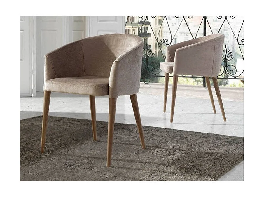 Chaise en bois de frêne et tissu beige Amandine - Lot de 2-Couleur Aqua 75 Gris anthracite