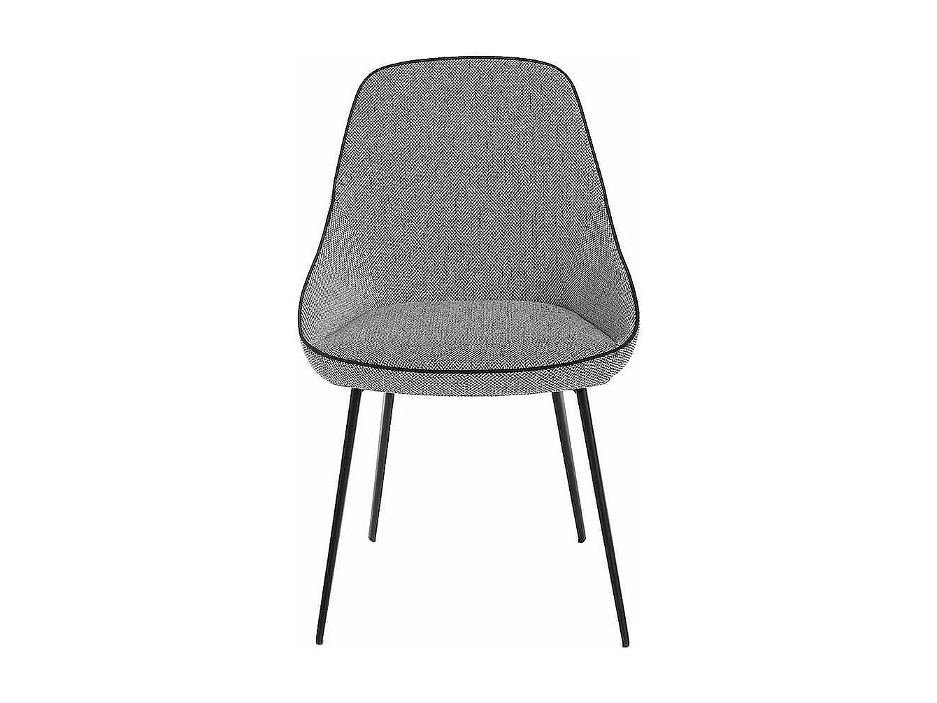 Chaise en tissu gris et pieds en acier noir Kabesa - Lot de 2-Couleur DUO 03