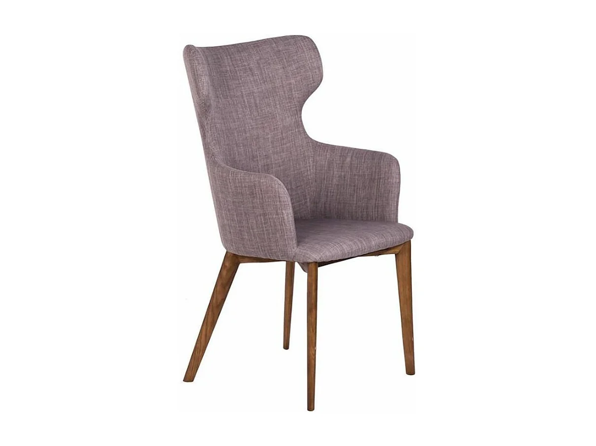 Chaise avec accoudoirs tissu et pieds bois de frêne Paola-Couleur MIRAGE 55
