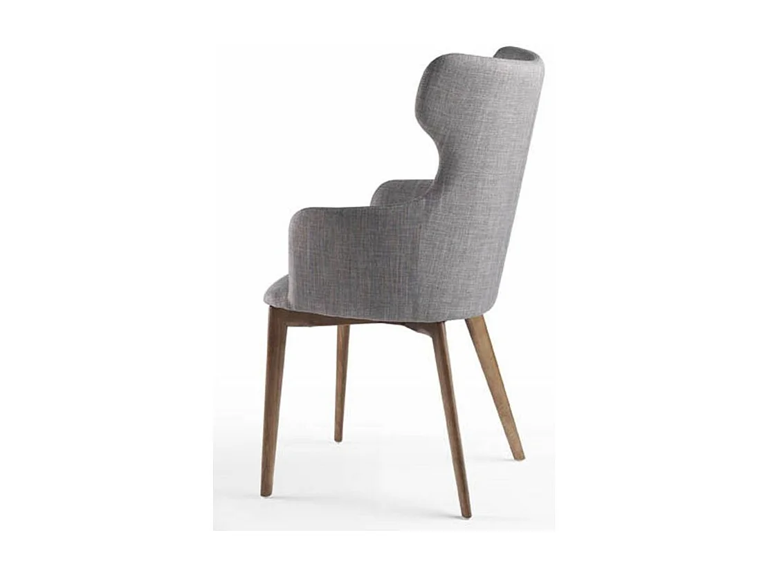 Chaise avec accoudoirs tissu et pieds bois de frêne Paola-Couleur MIRAGE 55