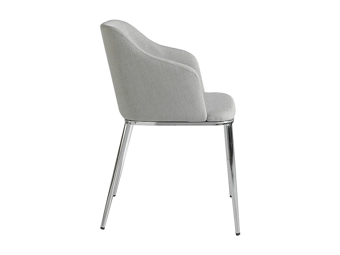 Chaise en tissu gris et pieds en acier argent Gidéon - Lot de 2-Couleur Aqua 90 Noir