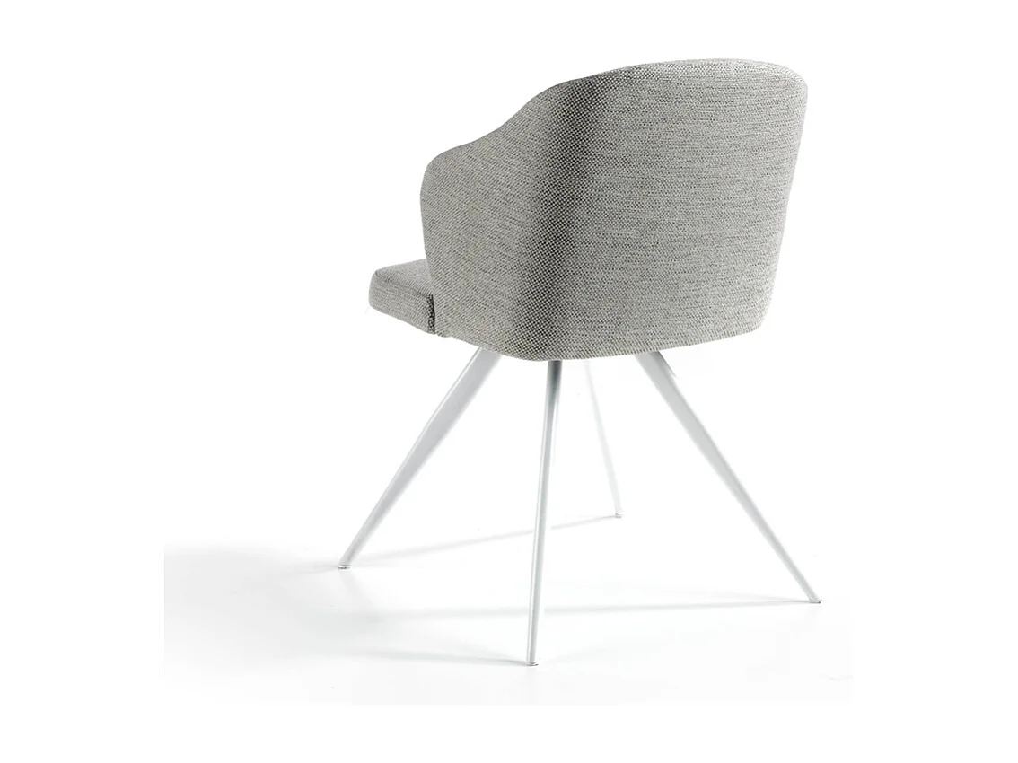 Matgrijze stoffen stoel en wit stalen poten - Set van 2-Kleur MIRAGE 30