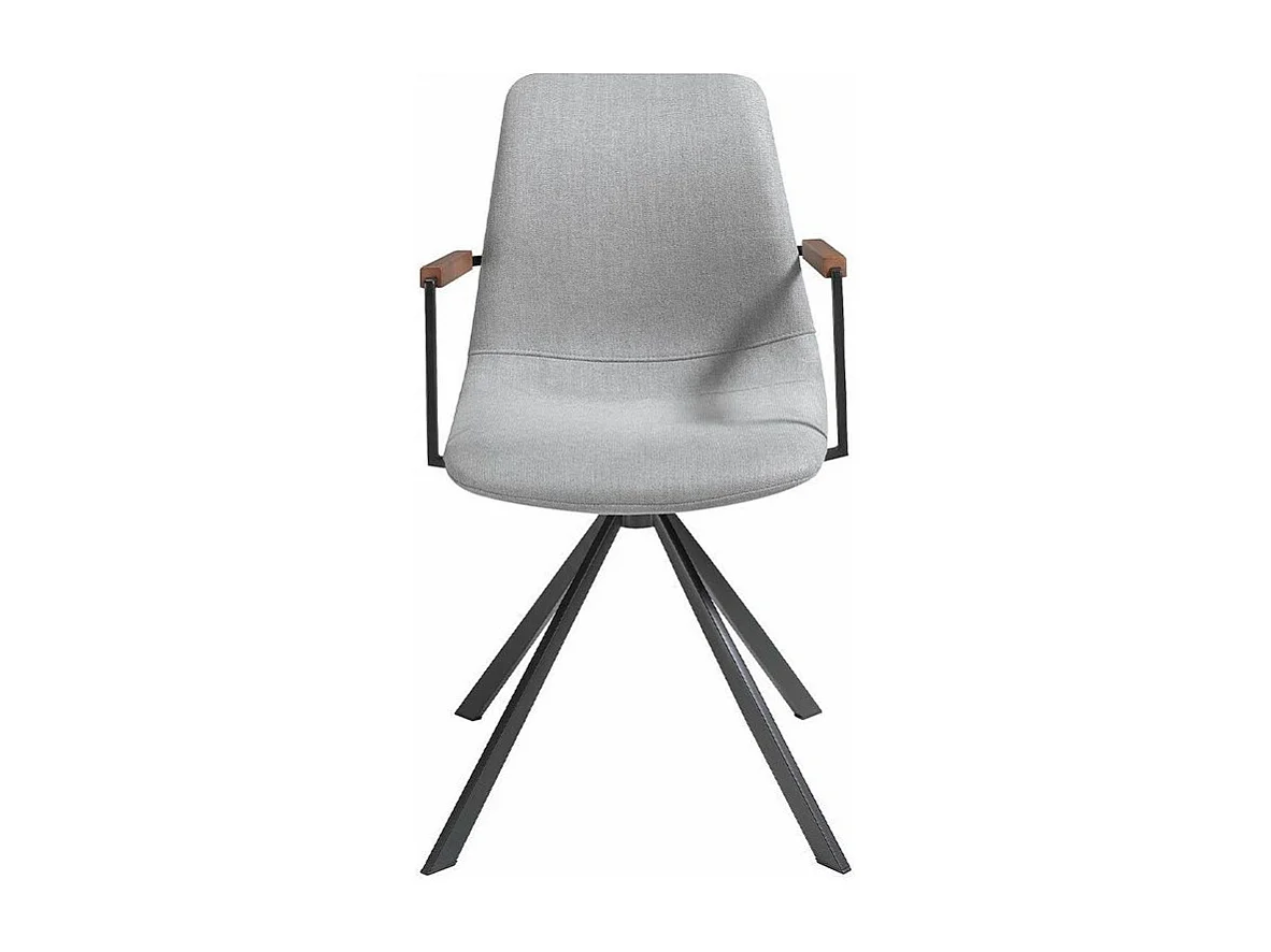 Chaise pivotante tissu gris et pieds acier noir Jade - Lot de 2-Couleur MIRAGE 45