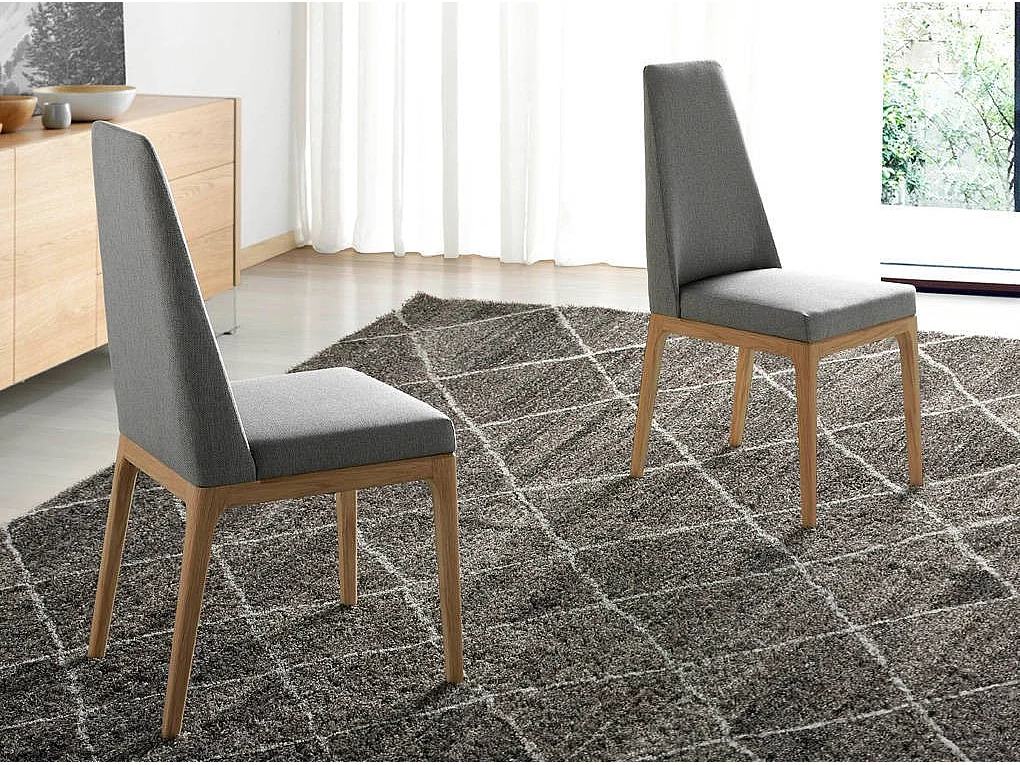 Chaise tissu et pieds chêne clair Louisa-Couleur DUO 51