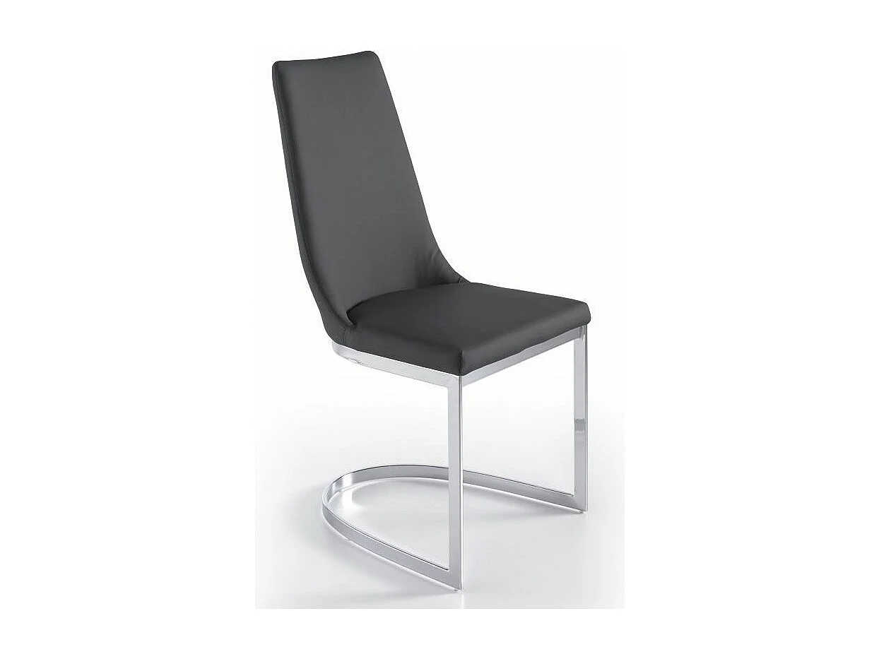 Chaise design simili cuir et acier chromé Stari - Lot de 4-Couleur Aqua 07 Sable