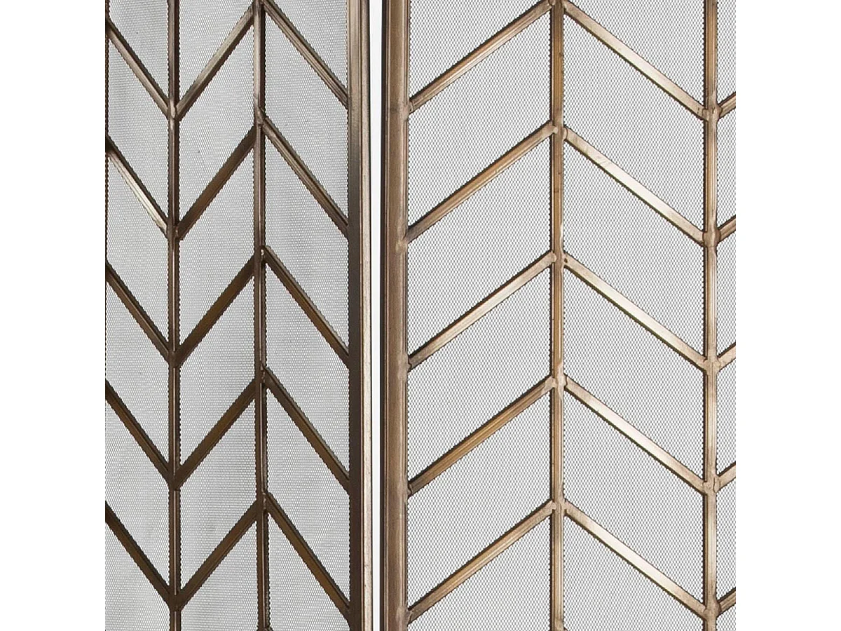 Paravent 3 volets métal doré 2