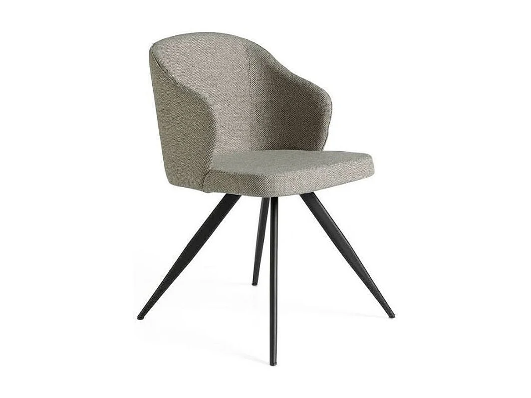 Elany stoffen stoel en zwart stalen poten - Set van 2-Kleur MIRAGE 45