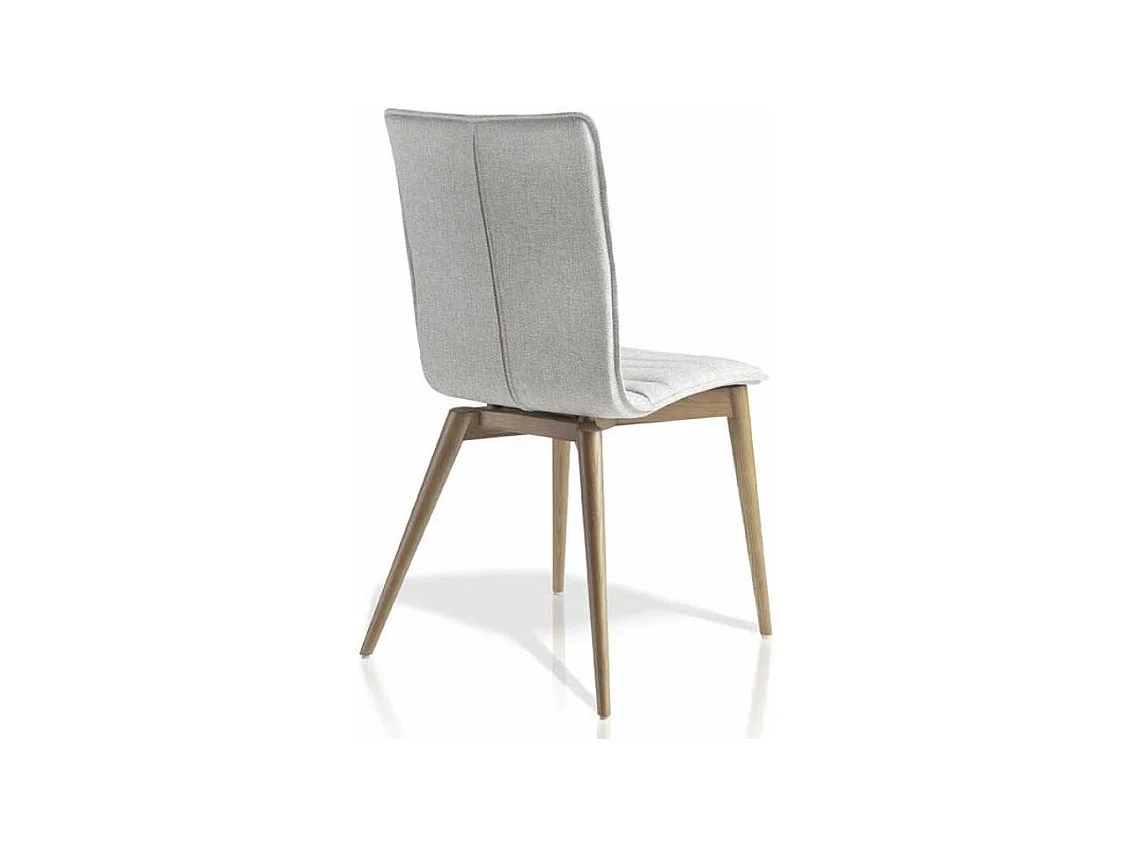 Chaise en bois de frêne couleur noyer et tissu Luza - Lot de 2-Couleur DUO 53