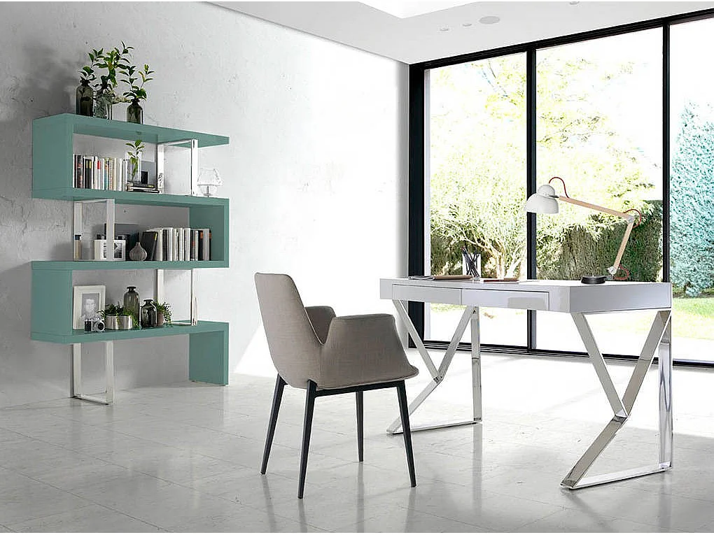 Chaise avec accoudoirs tissu et pieds acier noir Kanawa - Lot de 2-Couleur MIRAGE 10