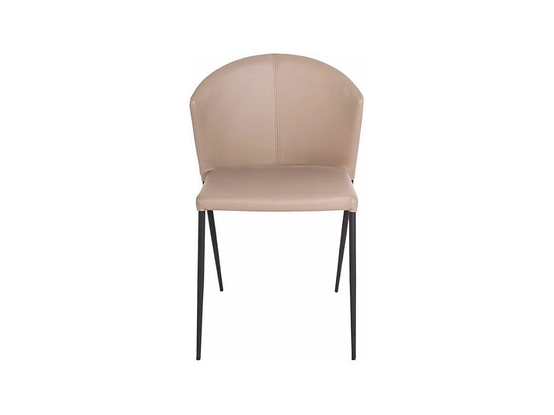 Ekino kunstleer en zwart stalen stoel - set van 2-Kleur Aqua04 Beige