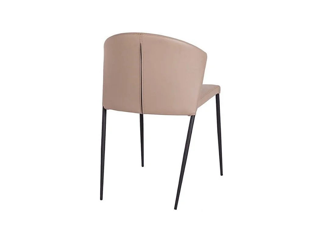 Ekino kunstleer en zwart stalen stoel - set van 2-Kleur Aqua04 Beige