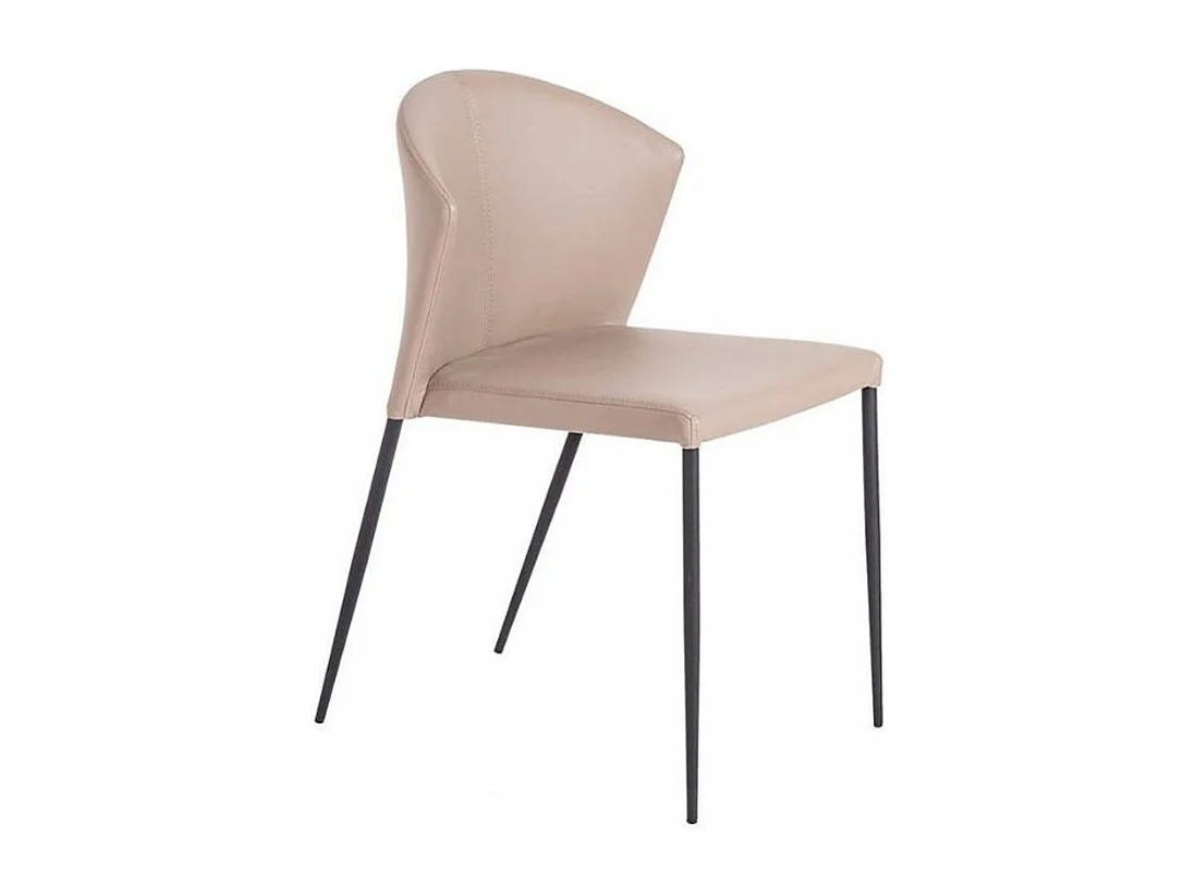 Ekino kunstleer en zwart stalen stoel - set van 2-Kleur Aqua04 Beige