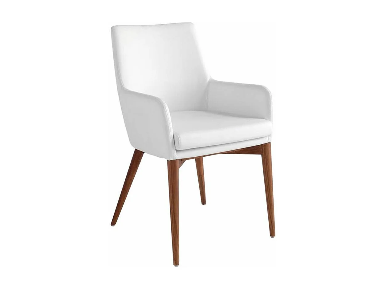 Chaise en bois de frêne et tissu blanc Boris - Lot de 2-Couleur Aqua 23 Chocolat