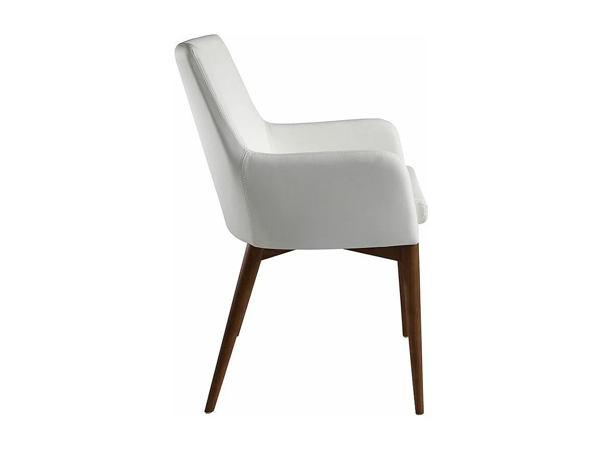 Chaise en bois de frêne et tissu blanc Boris - Lot de 2-Couleur Aqua 23 Chocolat