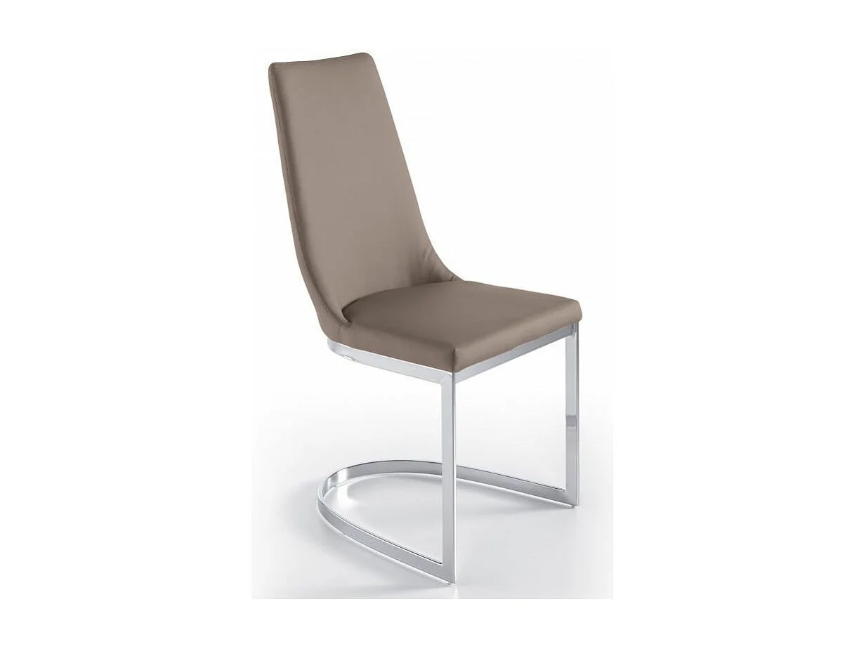 Stari design stoel van kunstleer en chroomstaal - Set van 4-Kleur Aqua04 Beige