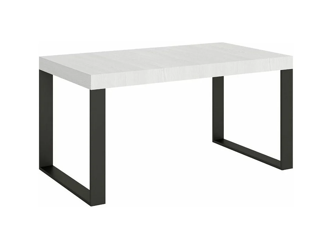 Table industrielle blanche et pieds métal anthracite Tiroz 160cm