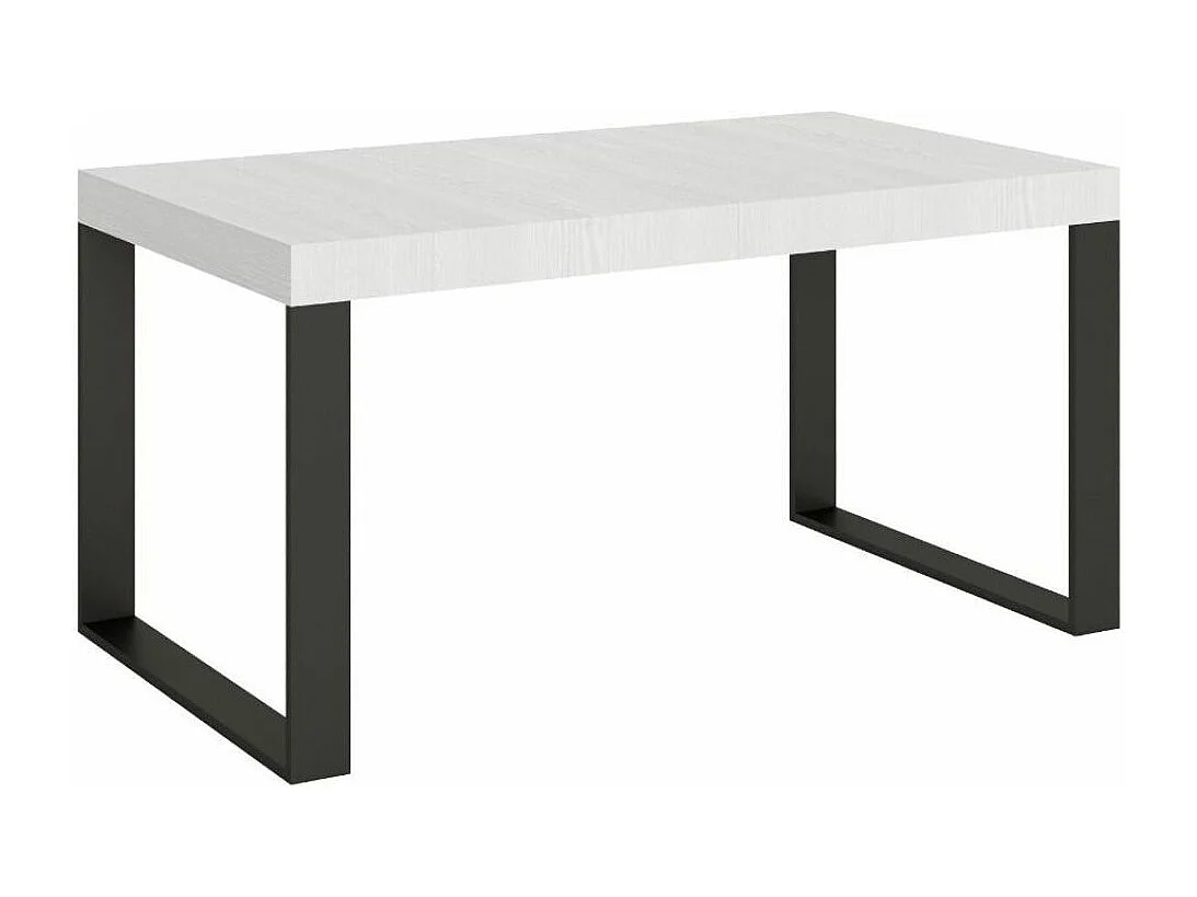 Table industrielle blanche et pieds métal anthracite Tiroz 160cm