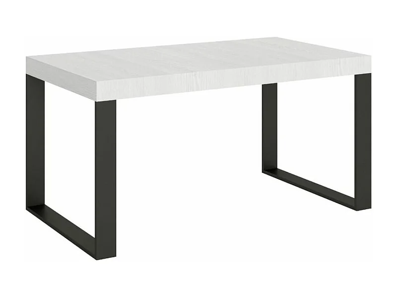 Table industrielle blanche et pieds métal anthracite Tiroz 160cm